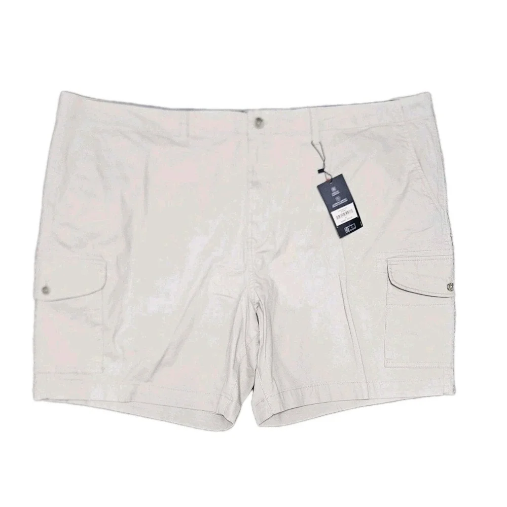 Chaps Ultimate Cargo Shorts Men's 50 (51x9) Beige‎ Side Pockets Stretch NWT
